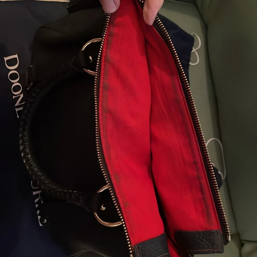 Dooney&bourke Navy Blue Pebbled Leather Florentine  Tassel Satchel 🔺FIRM🔺 - Picture 15 of 16